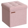 thumbnail image 1 of Otomana de almacenamiento SONGMICS plegable 30 x 30 x 30 cm, color rosa gelatina, 1 of 7