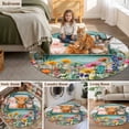 thumbnail image 6 of Farm Animals Round Living Room Rugs 6 ft, Funny Pig Cow Donkey Retro Truck Spring Wildflower Washable Area Rug with Non-Slip Sturdy Edge Binding Round Carpet for Kitchen Office Bedroom, 6 of 9