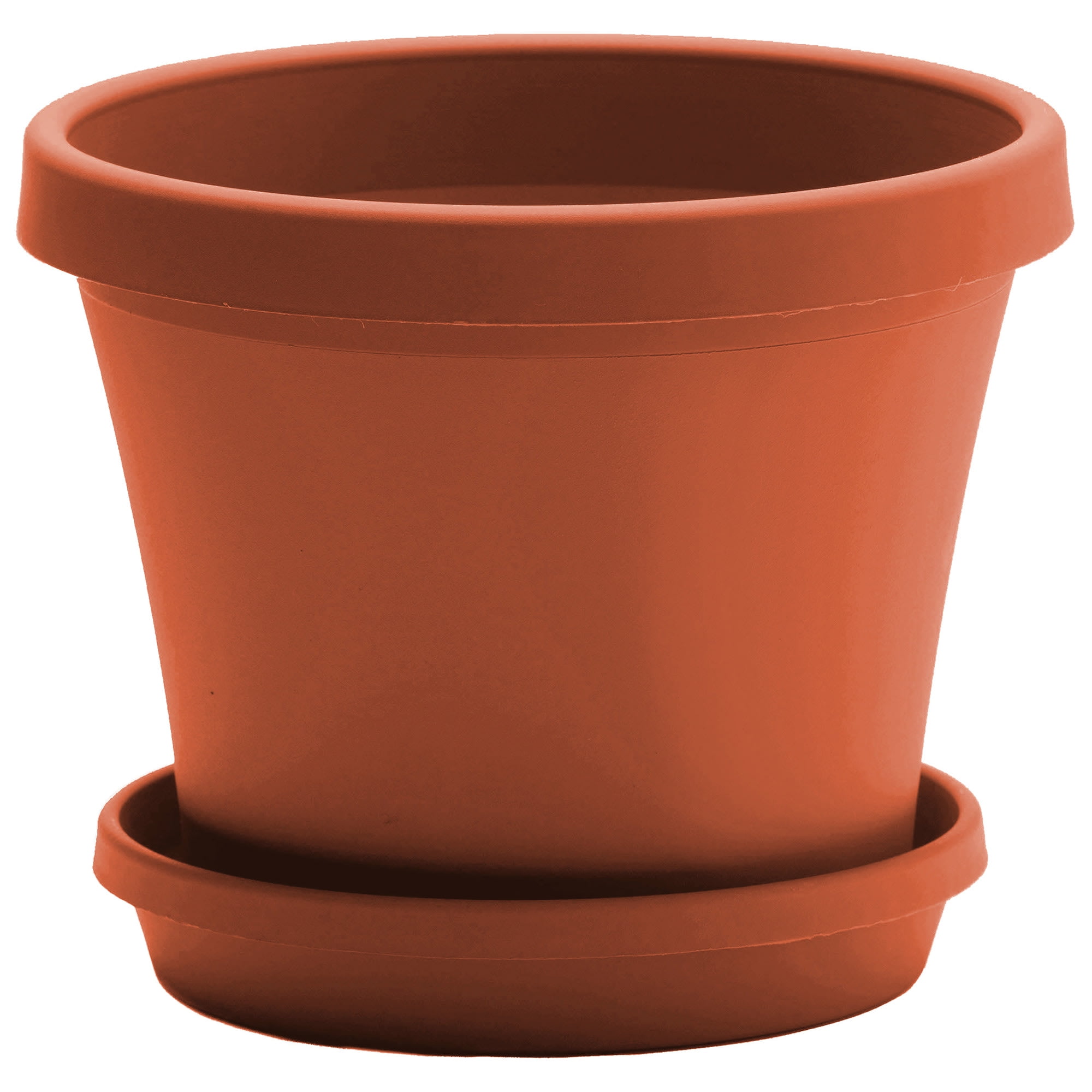 Dom ondersteuning ijsje Bloem Terra Pot Round Planter: 24" - Terra Cotta - Matte Finish, Durable  Resin, Traditional Style Pot, For Indoor and Outdoor Use, Gardening, 16  Gallon Capacity, Saucer Not Included - Walmart.com