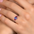 thumbnail image 4 of Gem Stone King 925 Sterling Silver Blue Iolite and Red Ruby Engagement Ring for Women | 1.15 Cttw | Oval Checkerboard 7X5MM | Gemstone Birthstone | Size 7, 4 of 6