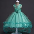 thumbnail image 5 of Ropa para niños, vestido de pasarela para niños, vestido de princesa con flores para niños grandes, vestido de flores bordado con lentejuelas, 5 of 5