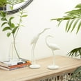 thumbnail image 2 of 10", 12"H White Metal Bird Sculpture, by DecMode (2 Count), 2 of 9