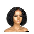 thumbnail image 2 of YSGFHGJW Headband Wig Human Hair,Short Roll Curly Hair Middle Score Wig Fashion Natural Wig High Temperature Wire 13.77in Short Wig For Women Daily LifeParties, Festivals,Black, 2 of 8