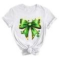 thumbnail image 4 of Elvqul Chemises pour Femmes Imprimé Décontracté T-Shirts de la Saint-Patrick Col Rond Grande Taille Mignon Manches Courtes pour Dames, 4 of 5