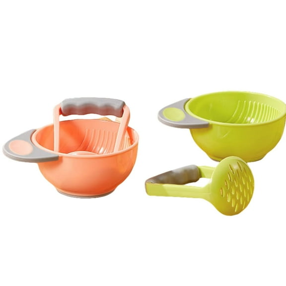 2 pcs Hand Masher for Baby Food Masher Bowl Potato Crusher Kitchen and Pestle Toddler Food Presser Homemade Food Bowls for Child Food Citrus Juicer