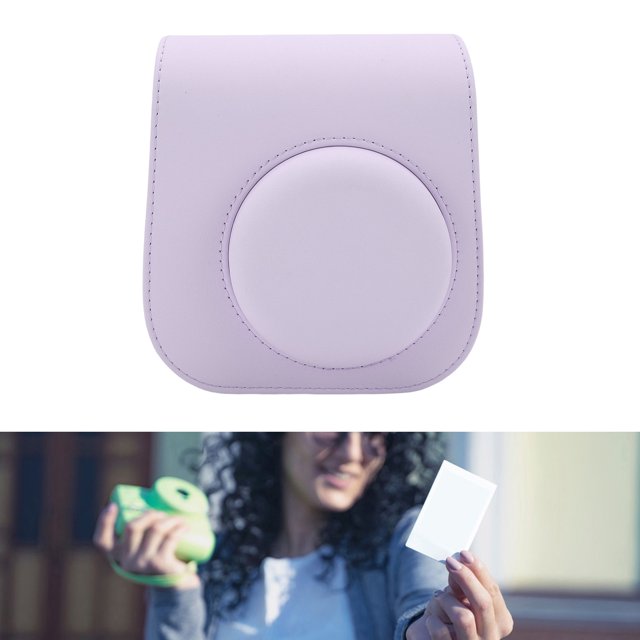Protective Case for Mini12 Mini11 Instant Camera, PU Leather Bag Cover with Removable Adjustable Strap, L X W X H: 15x13x7cm