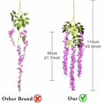 thumbnail image 3 of Sincero Flores artificiales falsas, 12 piezas, corona de color malva de vid de glicina, 3 of 5