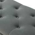 thumbnail image 5 of Tina's Home Velvet Storage Ottoman Bench 45.5" Gold Leg Upholstered Nailhead Trim Button Tufted Bed Foot Stool Home Living Room Grey, 5 of 11