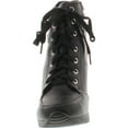 thumbnail image 4 of Forever Adriana11 Women Sporty Leatherette Lace-up High Top Wedge Sneaker Bootie Shoes, 4 of 4