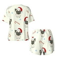 thumbnail image 5 of Lsque Christmas Pug Dog Women's Short-Sleeved Pajama Set - 2 Piece Soft and Lightweight Sleepwear Set-Small, 5 of 9
