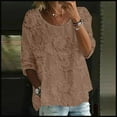 thumbnail image 2 of WZXFASHION T-shirt à Imprimé pour Femme, Manches Mi-Longues, Col Rond, T-shirt à Manches 3/4, T-shirt Ample Grande Taille, jusqu'à 50 % de Rabais, T-shirt à Manches Longues pour Femme, 2 of 4