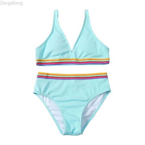 Zecgelong Girls' Split Swimwear Two Piece Swimsuit For Big Kids Kids' Bikini Swim Set For Swimming And Beach Plus Size Girls Bikini Size 8-9 Years