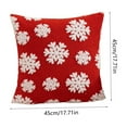 thumbnail image 3 of Taotanxi Merry Christmas Decorative Velvet Embroidered Pillow Cover With Snowflakes Trees Elves Elk Cushion Cover For Christmas Sofa Green And Red 45 X 45 Cm（Red）, 3 of 6