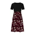 thumbnail image 4 of QIPOPIQ Robes Midi pour Femmes à Étages à Manches Courtes Imprimé Tendance Décontracté Robe d'Été à Col Rond Robe Patchwork Offres 2023, 4 of 4