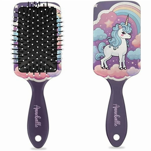 wonima11 Personalized Detangler-Hair-Brush for Kids-Toddler-Girls,Glides Through Tangles Comb,Custom Name Cute Unicorn Hair Brushes,for All Hair Types Wet/Dry/Curly/Thick Hair,Purple