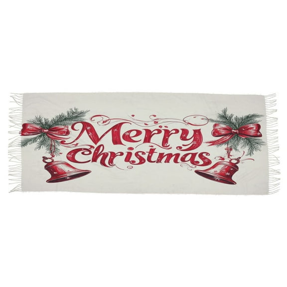 BZSMCE Women Scarf Red Merry Christmas Elegant Bell Painting Simple Pattern Soft Warm Long Large Scarves