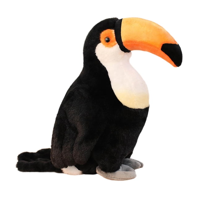 Tucán de peluche de 30 cm, animal tropical de peluche, figura de pájaro suave de dibujos animados para adultos, niños, niñas y niños.