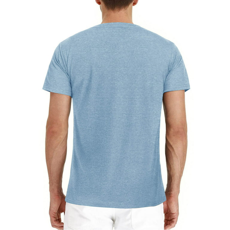 Snilers 2023 Camiseta Manga Corta Hombre, Verano Color Slido Moda cuello Redondo botones Camiseta T-Shirt Casual Suelto Blusas Camisas Deportiva