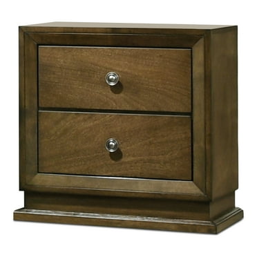 Furniture of America Daven Modern Wood 2-Drawer Adult Nightstand, Walnut