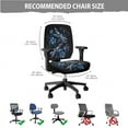 thumbnail image 5 of SCRAWLGOD Dragonfly Floral Leaf 4 Pieces Set Comfy Office Chair Slipcover with Armrest Covers Stretch Dustproof Desk Chair Cover Scratch Resistant Boss Chair Protector, 5 of 7