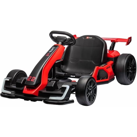 K61 Go Kart Electric Drift Kart with Length Adjustable Seat, 24V Outdoor Ride on Toy with 4 Speed Mode, RC Car for Kids 6-12 Years Old, Fast 300W Motor, 8.5 MPH, Bluetooth