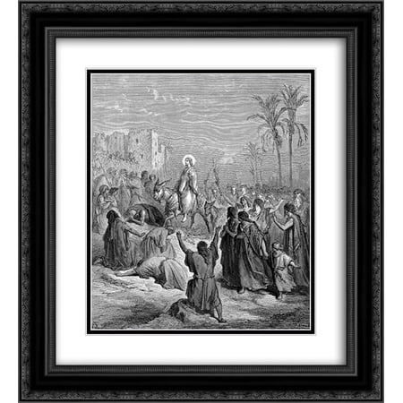 Gustave Dore 2x Matted 20x24 Black Ornate Framed Art Print 'Entry Of Jesus Into Jerusalem'