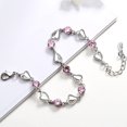 thumbnail image 5 of Fashion Women Heart Rhinestone Charm Chain Bracelet Bangle Party Jewelry Gift, 5 of 8