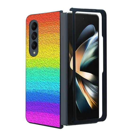 ANJ Protective Snap-On Design Printed Case Compatible with Samsung Galaxy Z Fold 4 - Shades of Rainbow