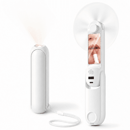 ATUPEN Portable Fan, 3 in 1 Handheld Mini Fan for Outdoor Activities Beach Travel & Women Men Gifts (White)