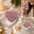 thumbnail image 5 of Rhinestone Inlaid Heart Shaped Metal Box, Festive Gift Container Multi-Purpose Storage Case, Crystal Ornaments Eye-Catching, Hinged Lid Easy Opening, Holiday Present Packing Tabletop Decor, 5 of 7
