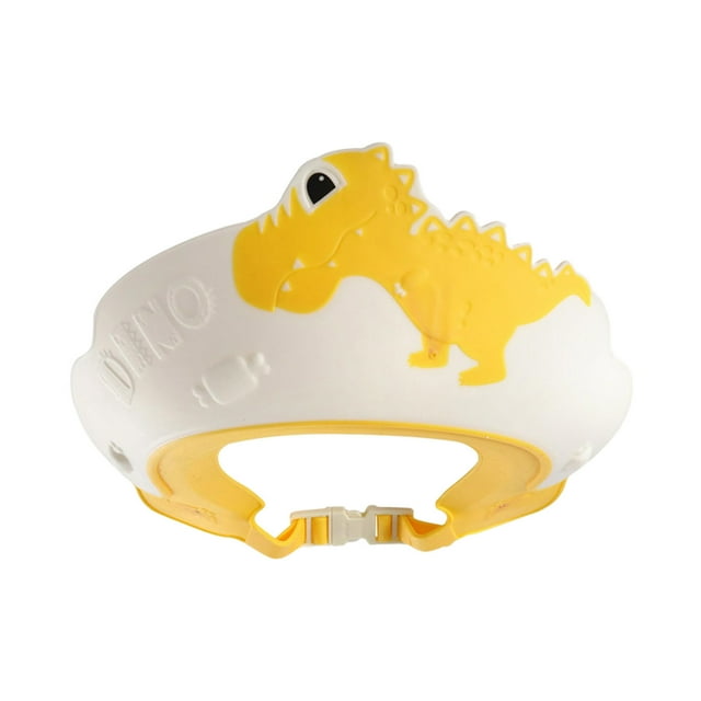 Cap 1 Adjustable Children's Shower Cap Protective Cover Cute Dinosaur Shaped Cap Protective Cover Children's Soft Shampoo Companion Eye And Ear Bathroom Set