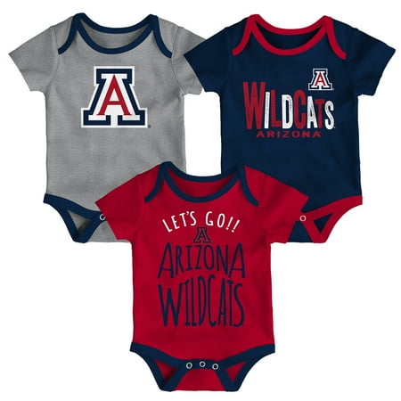 Arizona Wildcats Set Arizona Wildcats Infant Little Tailgater Three-Pack Bodysuit Set - Navy/Red/Heathered Gray ()