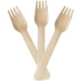 thumbnail image 1 of Disposable Cutlery Wooden Kitchen Utensils Camping Forks Knives Spoons Tableware(Forks), 1 of 7