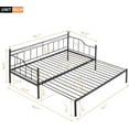 thumbnail image 7 of Metal Daybed with Trundle, Twin Size Daybed Frame with Heavy Duty Slats, Modern Space Saving Sofa Bed for Bedroom Living Room, 7 of 7