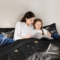 thumbnail image 5 of jejeloiu Starry Night Cat 7pcs Bedding Comforter Set Kids,Pet Animal Print Queen Bedding Sets,Reversible, 5 of 7
