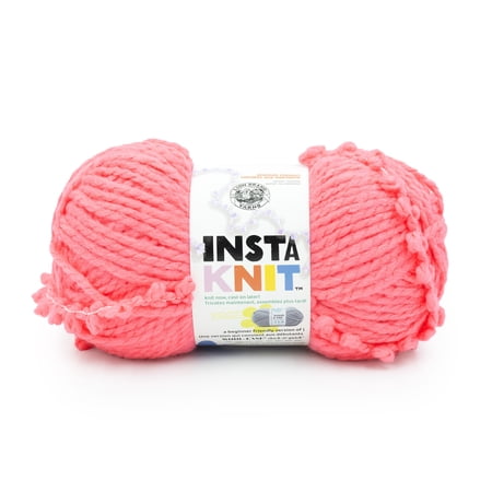 Lion Brand Yarn Insta Knit Hot to Trot Super Bulky Acrylic, Wool, Polyester Pink Yarn 1 Skein