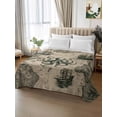 thumbnail image 2 of Medieval Octopus King Size Flat Sheet, Wrinkleproof & Fadeproof Cooling Flat Bed Sheet Only, Vintage Nautical Boat Retro Map Breathable Soft Bedding Top Sheets 105 x 98 Inches, 2 of 8