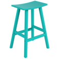 thumbnail image 1 of Florence Outdoor 29" HDPE Plastic Saddle Seat Barstool in Turquoise, 1 of 6