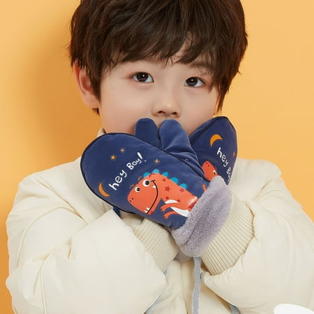 

TUOBARR Toddler Kids Baby Boys Girls Cartoon Warm Full Finger Thick Gloves Mittens