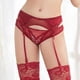 thumbnail image 3 of Liguero de encaje para mujer, ligueros sexys para medias altas hasta el muslo, liguero de encaje sexy para mujer, color rojo, tamaño mediano, 3 of 5