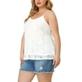 thumbnail image 4 of Unique Bargains Women's Plus Size Tops Lace Adjustable Strap Elegant Camisole, 4 of 7
