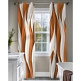 thumbnail image 4 of Burnt Orange White Moire Sheer Curtains 84 Inch Length 2 Panels Set for Living Room/Bedroom, Modern Abstract Art Kitchen Curtains Grommet Semi-Sheer Curtains Drapes Voile Window Treatments 52"x84"x2, 4 of 7