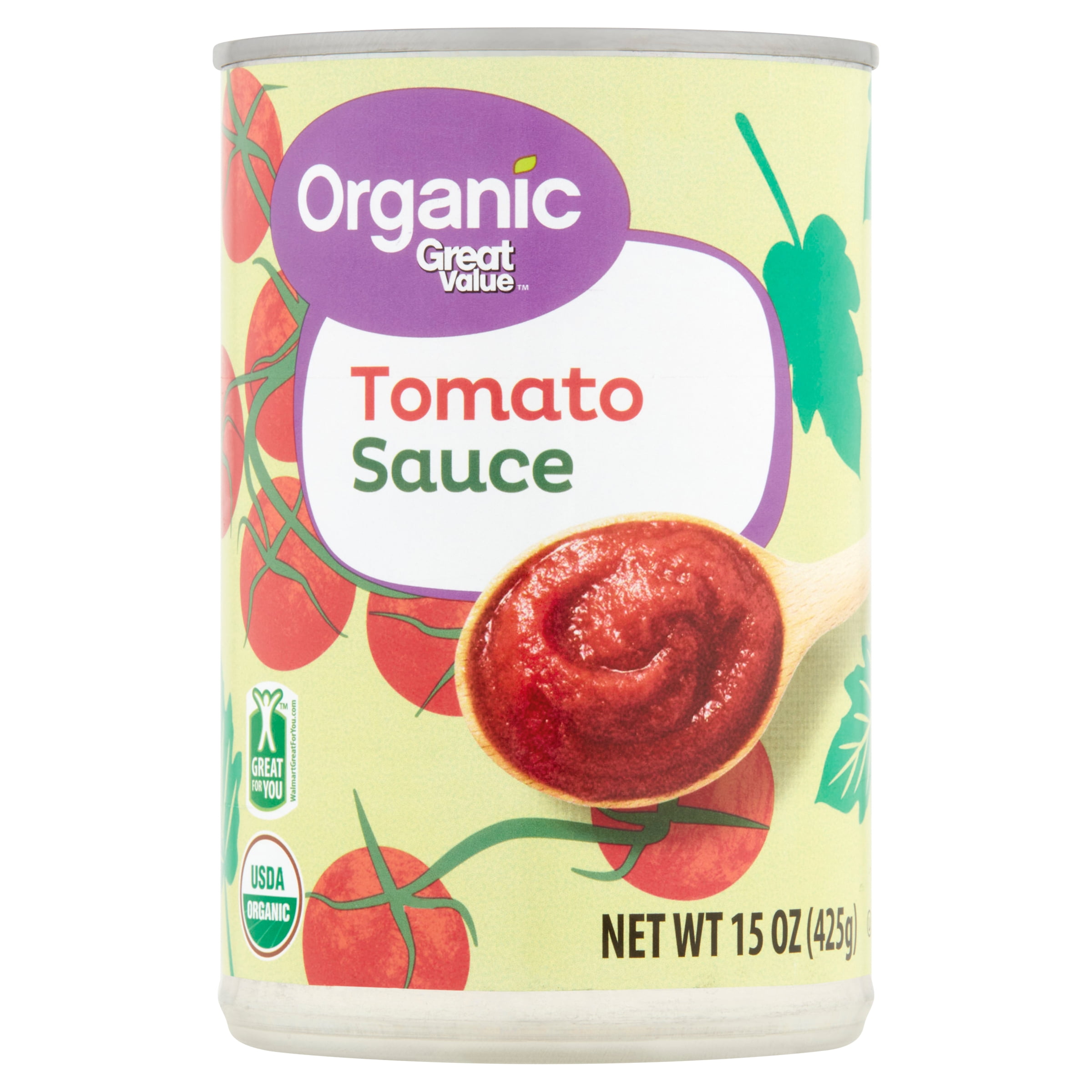 Great Value Organic Tomato Sauce, 15 oz Can