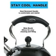 Mainstays 2.5Liter Whistling Tea Kettle, Stainless Steel Black