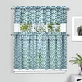 thumbnail image 2 of Kitchen Curtains 36 Inch Short - 3 Panel Set, Mermaid Ocean Underwater Coral Design, Rod Pocket Window Curtain, 100% Polyester, Easy Wash for Farmhouse, Nautical Kitchen, Bathroom, 2 of 6