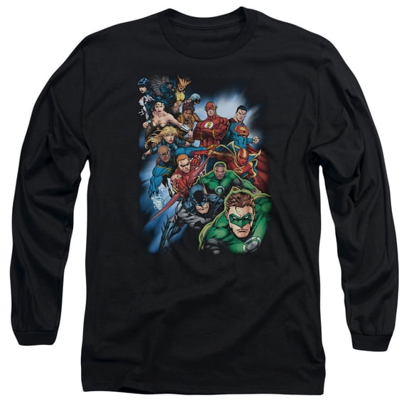 Jla - Heroes Unite - Long Sleeve Shirt - Large