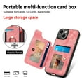 thumbnail image 3 of Dteck for iPhone 12 Case Wallet with Card Holder,Ring Stand,RFID-Blocking PU Leather Protective Magnetic Flip Cover with Wrist Strap, Pink, 3 of 10