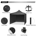 thumbnail image 4 of Texinpress 10x10 ft Ez Pop up Commercial Canopy Tent with Sidewalls, Black, 4 of 6
