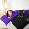 thumbnail image 4 of jejeloiu Cartoon Cute Kitten Bedding Comforter Set,Pet Animal Twin Comforter Sets,Black Purple Bedding Set For Girls Teens,Luxury Bedroom Decor Reversible,2pcs, 4 of 8