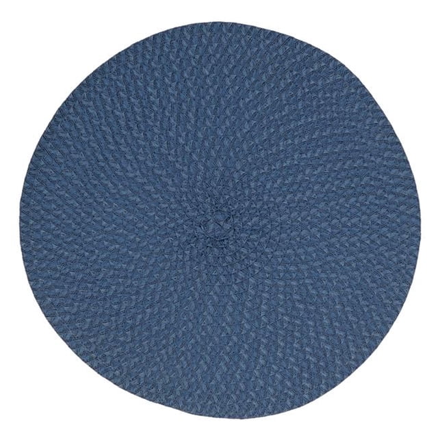 Saro Lifestyle 2803.NB15R Napperons Ronds, Bleu Marine - Ensemble de 4